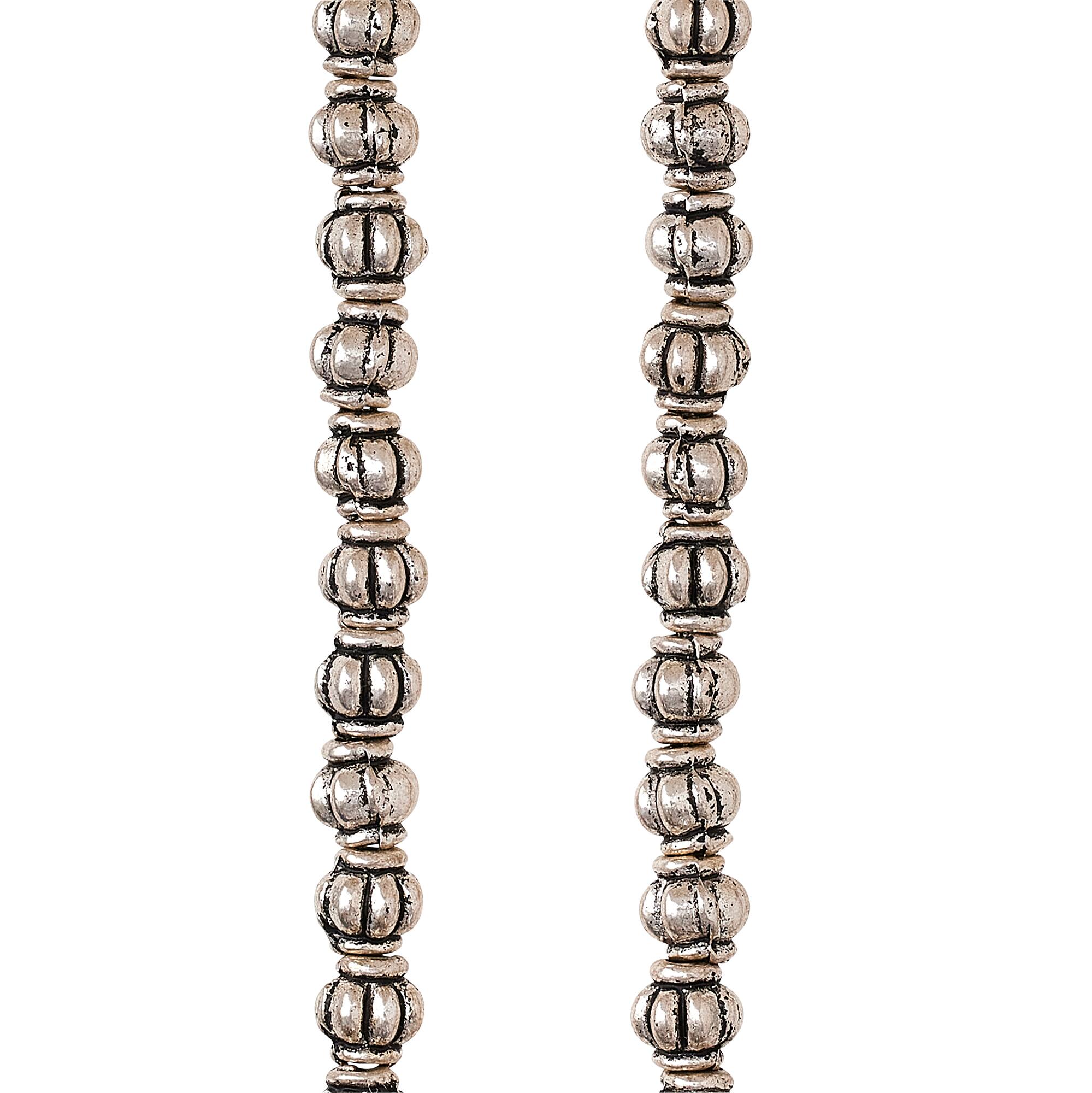 Antique Silver Melon Metal Rondelle Beads, 4mm by Bead Landing™